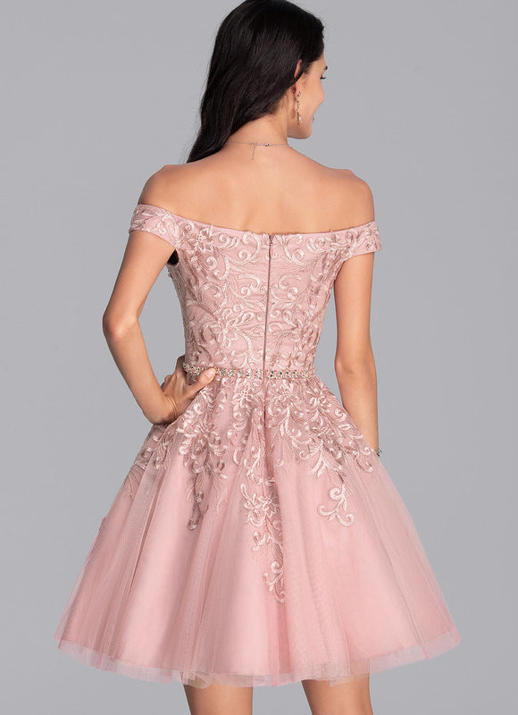 Robe Trapèze Chuchotement Poudré - gallery 4