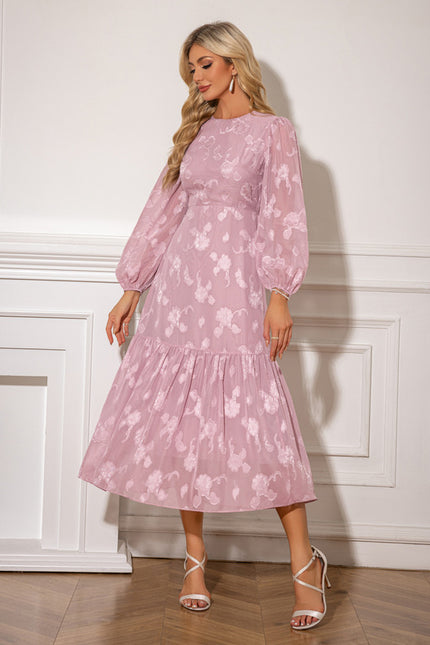 Robe Trapèze Chiffon Floral - gallery 1