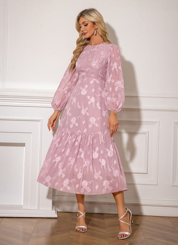 Robe Trapèze Chiffon Floral - gallery 1
