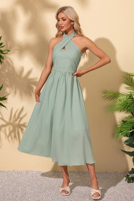 Robe Trapèze Élégance Sombre Midi - gallery 1