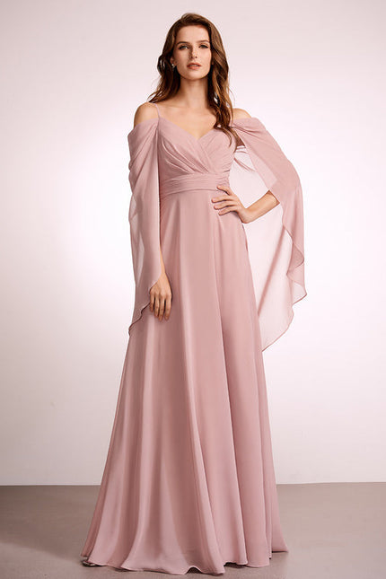Robe Trapèze Longue Beige Élégante - gallery 1