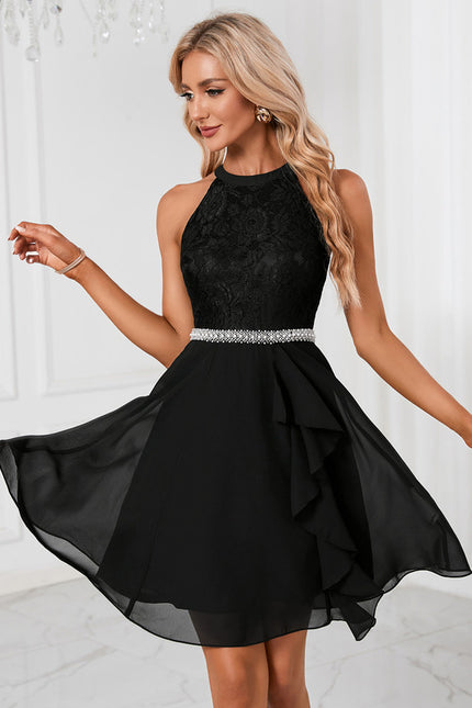 Robe Trapèze Noire Festive - gallery 5