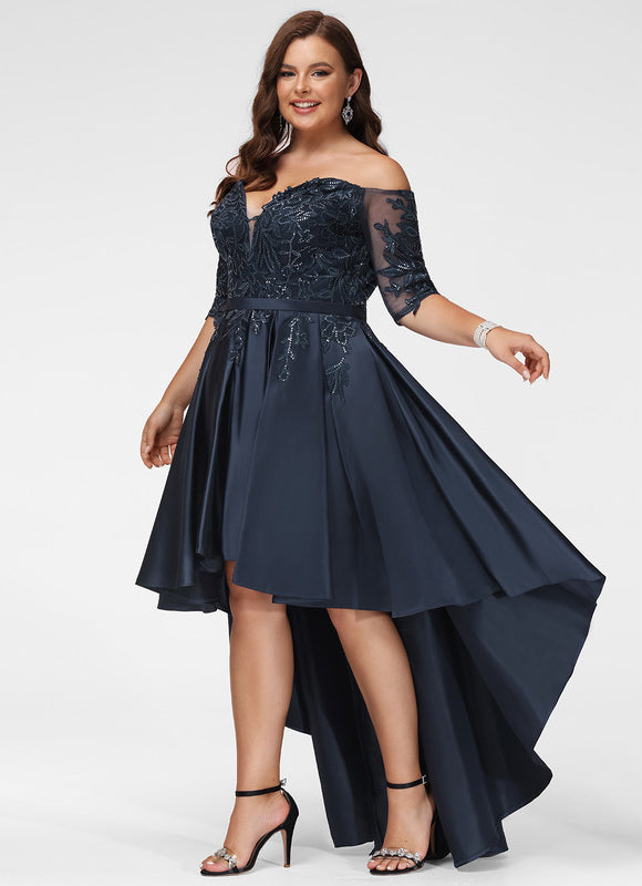Robe Trapèze Élégance Marine Éclatante - gallery 6