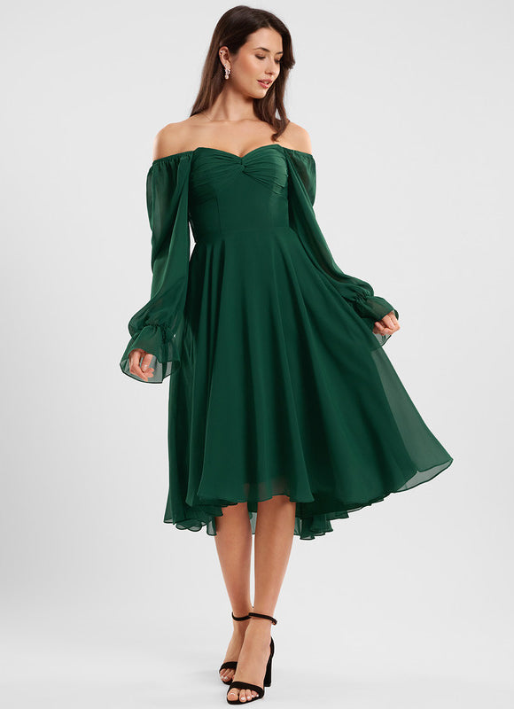 Robe Trapèze Flottante Verte - gallery 6