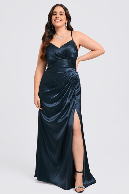 Robe Trapèze Satin Doré Élégante - gallery 6