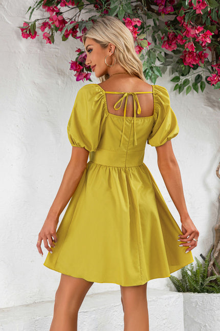 Robe Trapèze Jaune Légère - gallery 3