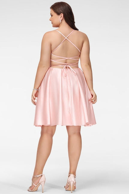Robe Trapèze Rêve Rosé Satiné - gallery 7