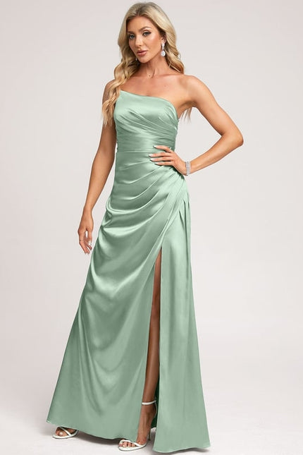 Robe Trapèze Satin Céleste - gallery 4
