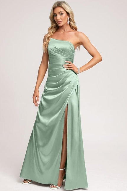 Robe Trapèze Satin Céleste - gallery 4