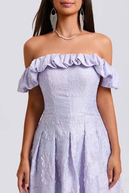 Robe Trapèze Lavande Fleurie - gallery 7