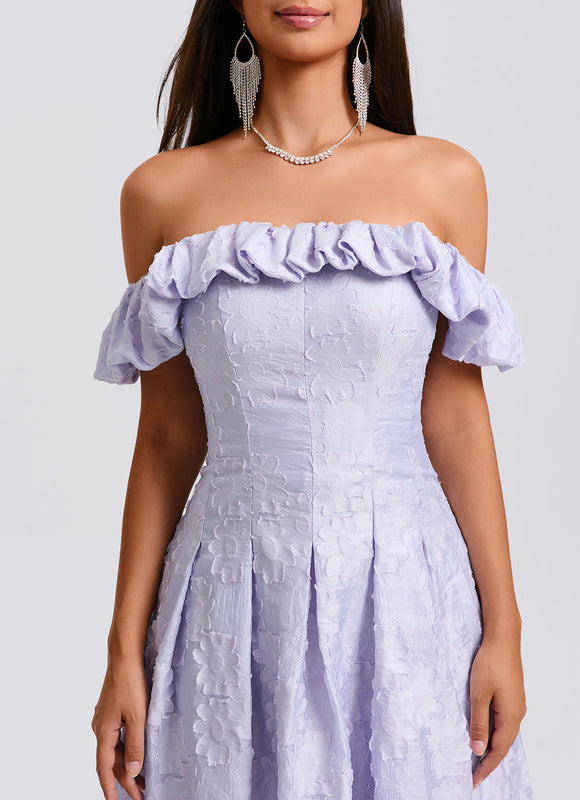 Robe Trapèze Lavande Fleurie - gallery 7