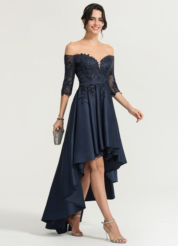 Robe Trapèze Élégance Marine Éclatante - gallery 1