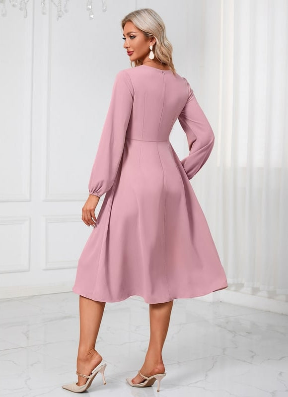 Robe Trapèze Rouge Flottant - gallery 2