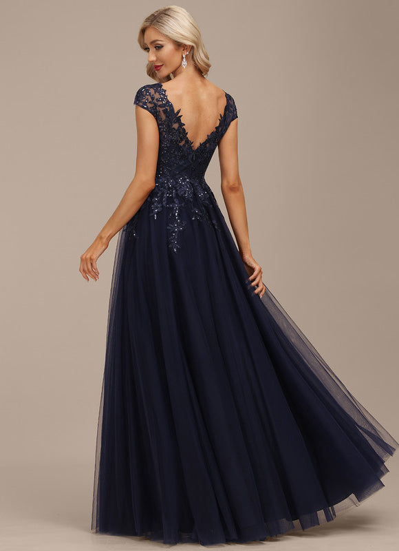 Robe Trapèze Élégance Grise Tulle - gallery 3