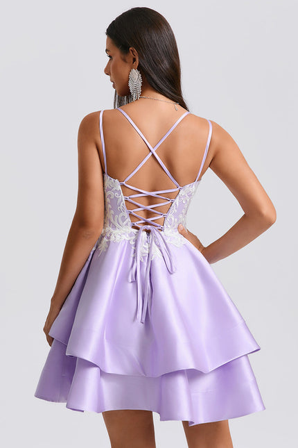 Robe Trapèze Lilas Étoilé - gallery 1