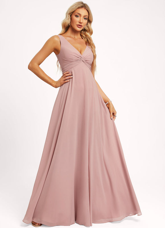 Robe Trapèze Longue Beige Élégante