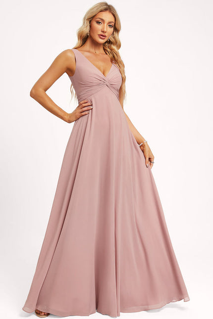 Robe Trapèze Longue Beige Élégante