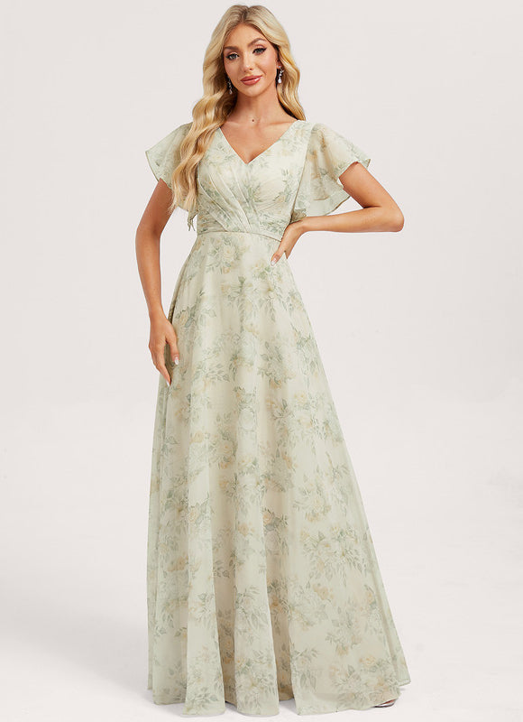 Robe Trapèze Mousseline Fendue - gallery 1