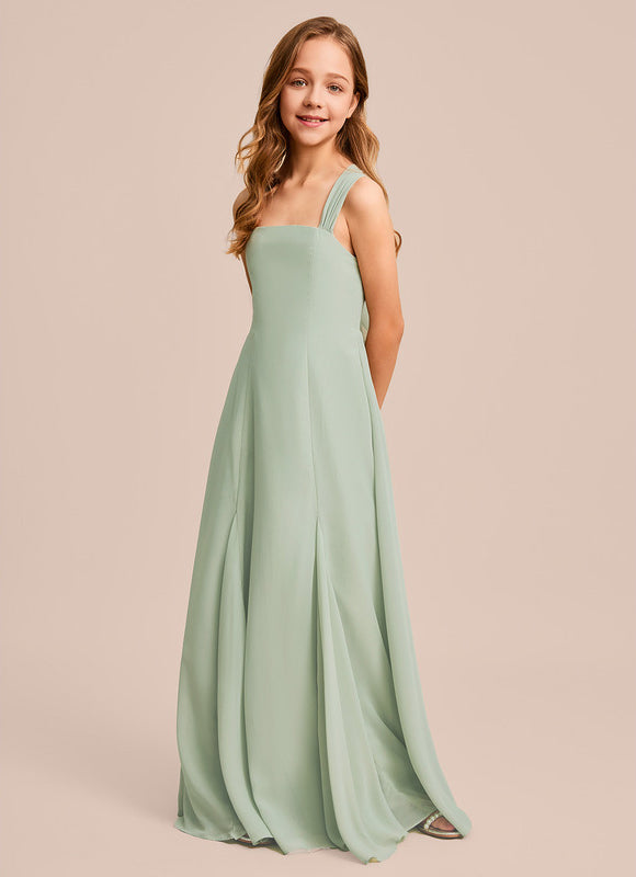 Robe Trapèze Mousseline Bleue - gallery 1