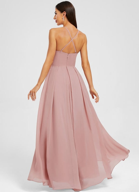 Robe Trapèze Mousseline Rose - gallery 6