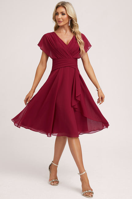 Robe Trapèze Vaporeuse Rubis - gallery 3