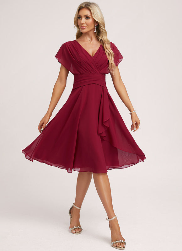 Robe Trapèze Vaporeuse Rubis - gallery 3