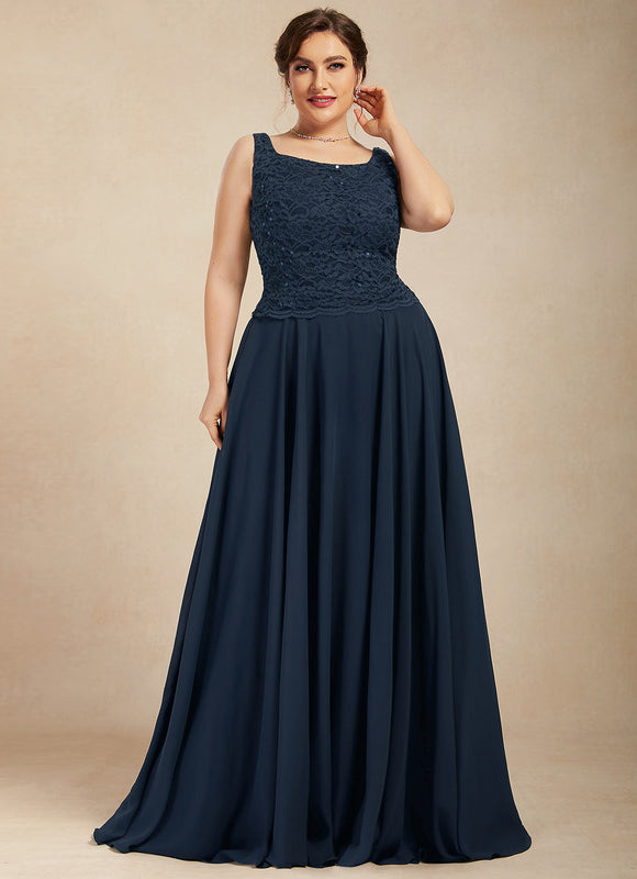 Robe Trapèze Bleu Marine Dentelle Paillettes - gallery 8