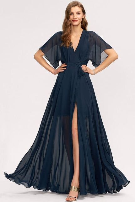 Robe Trapèze Longue Beige Élégante - gallery 2