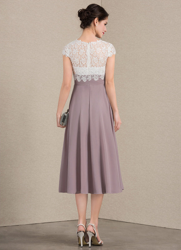 Robe Trapèze Violet Éclat Satiné - gallery 4