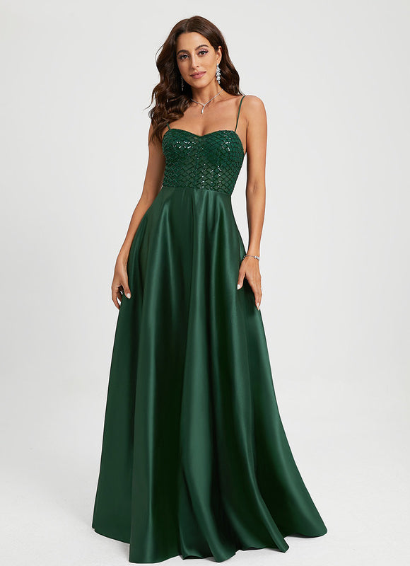 Robe Trapèze Élégance Satinée Émeraude