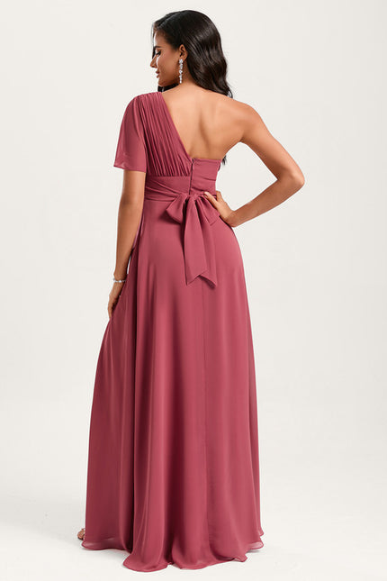 Robe Trapèze Asymétrique Beige - gallery 1