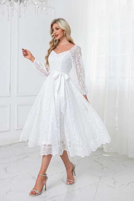 Robe Trapeze Blanche - gallery 4