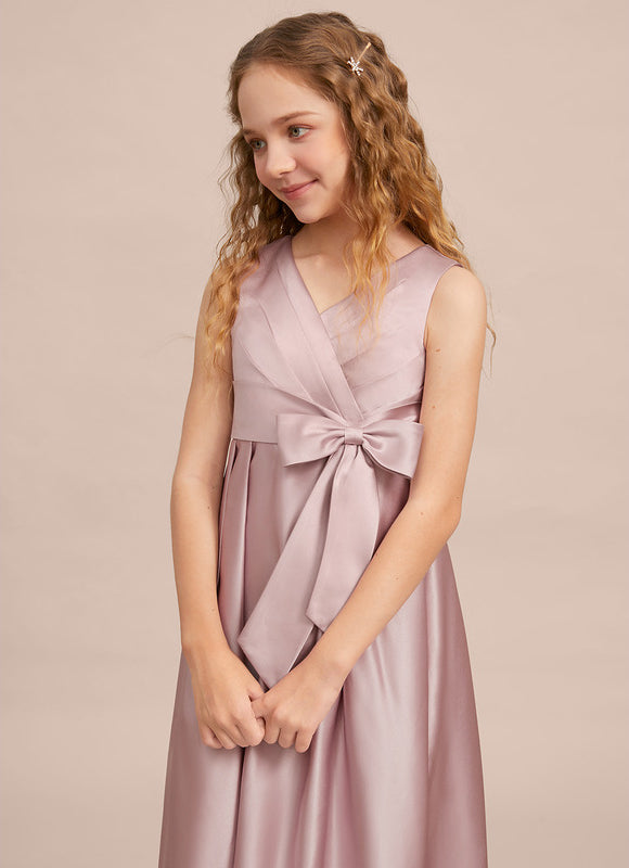 Robe Trapèze Satinée Rose - gallery 5