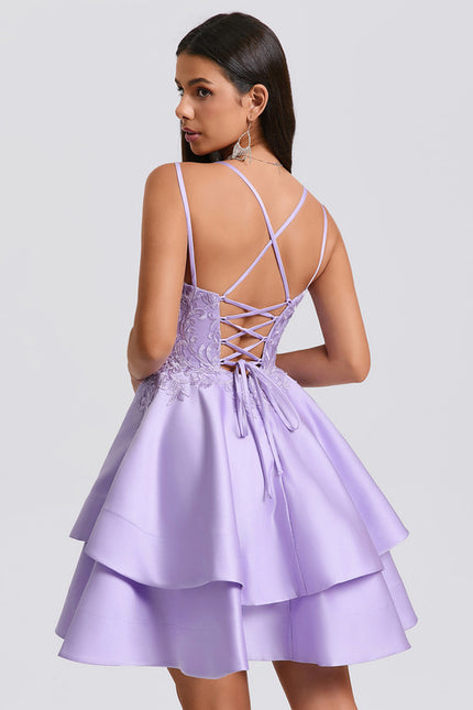 Robe Trapèze Lilas Étoilé - gallery 5