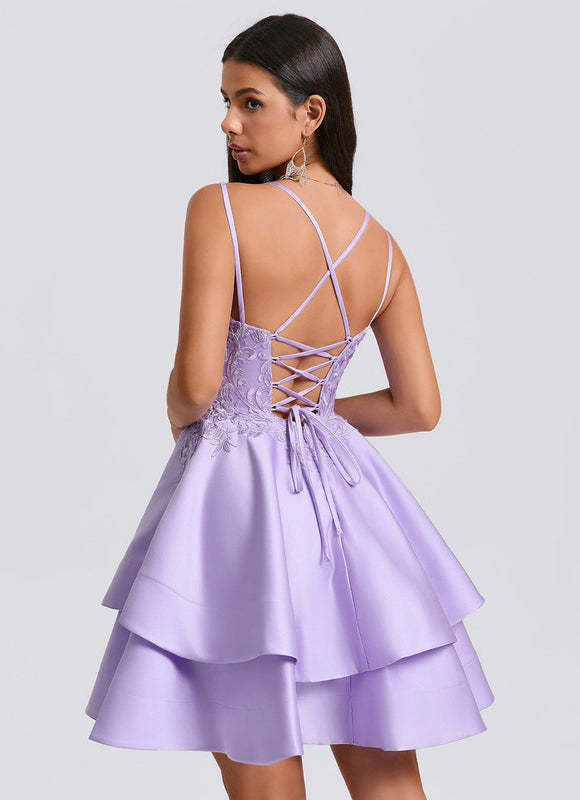 Robe Trapèze Lilas Étoilé - gallery 5