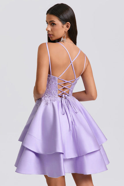 Robe Trapèze Lilas Étoilé - gallery 5