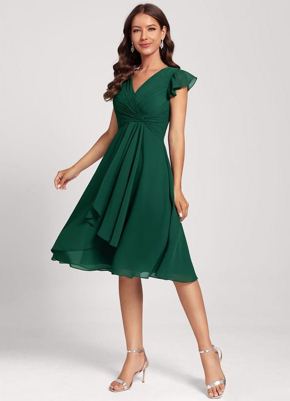 Robe Trapèze Drapé Élégant Chic - gallery 1