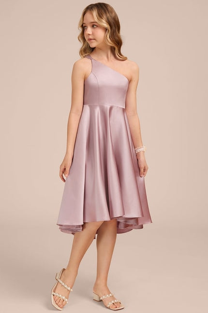 Robe Trapèze Satinée Lilas - gallery 3