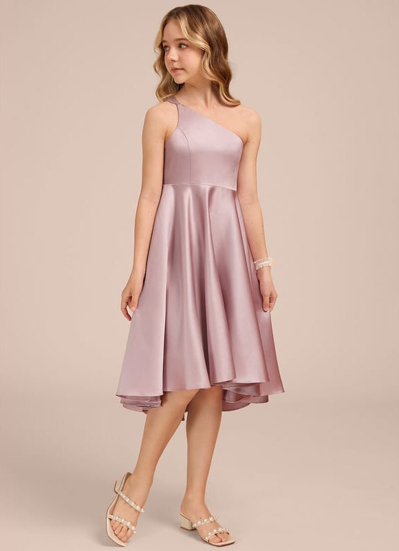 Robe Trapèze Satinée Lilas - gallery 3