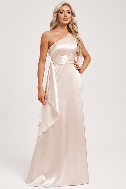 Robe Trapèze Bleu Satiné Élégant - gallery 2