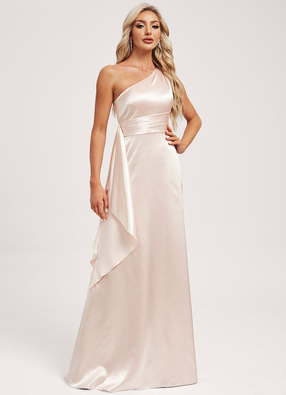 Robe Trapèze Bleu Satiné Élégant - gallery 2