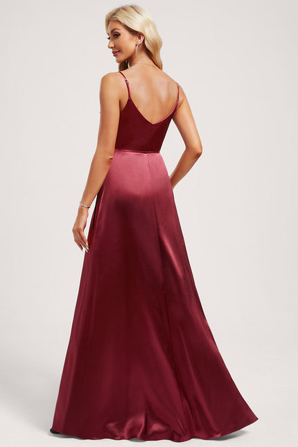 Robe Trapèze Satin Doré Élégante - gallery 4