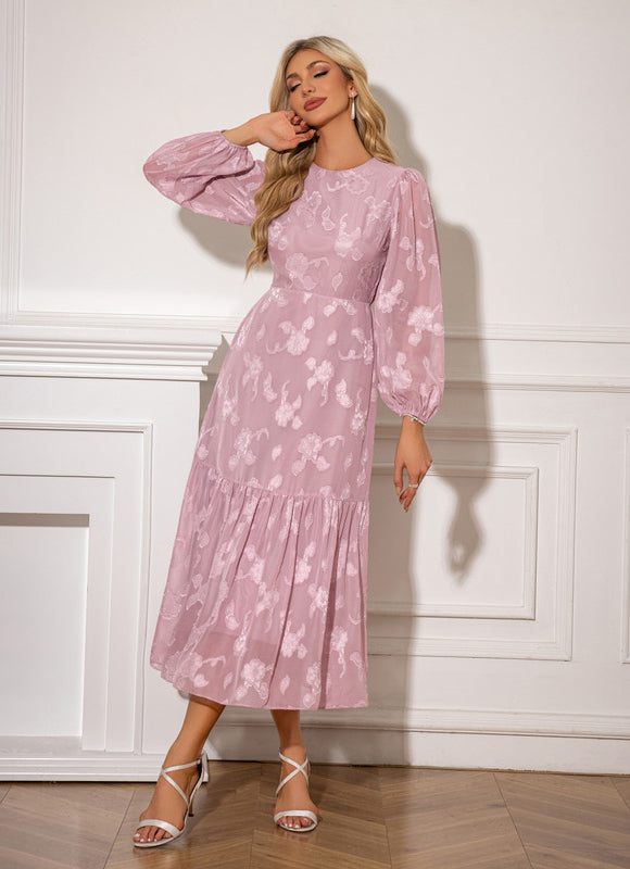 Robe Trapèze Chiffon Floral - gallery 4