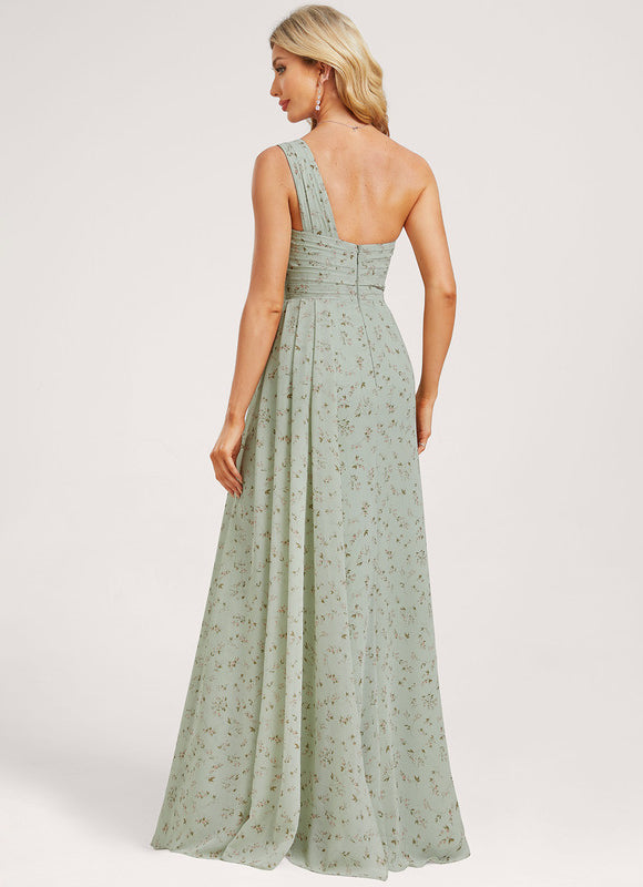 Robe Trapèze Asymétrique Beige - gallery 4