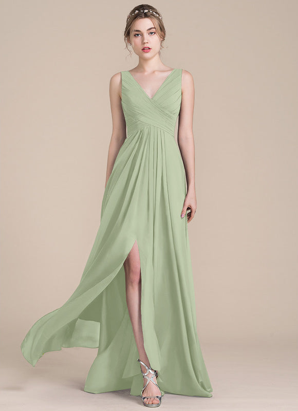 Robe Trapèze Mousseline Fendue - gallery 1