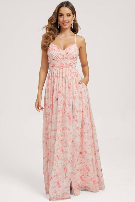 Robe Trapèze Longue Beige Élégante - gallery 1