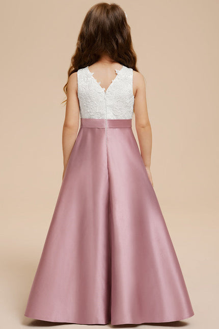 Robe Trapèze Mariage Enfant Satinée - gallery 5
