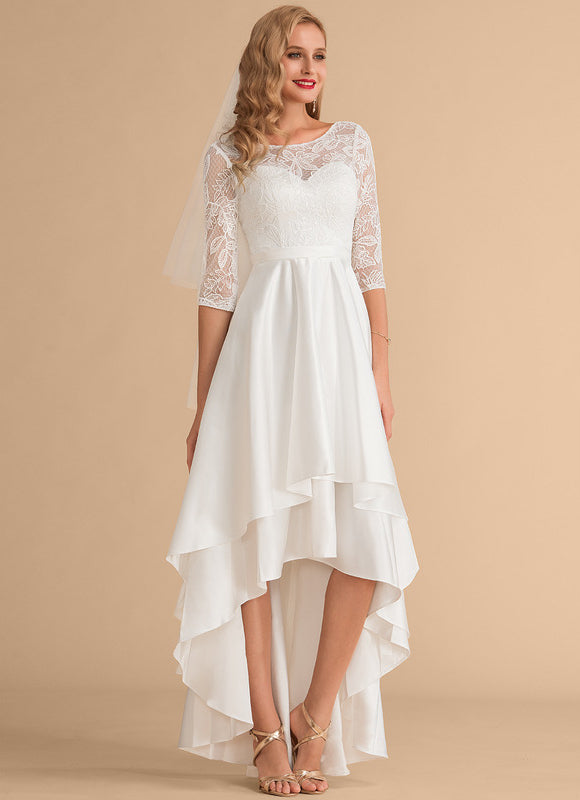 Robe Trapèze Élégance Dentelle Satinée - gallery 4