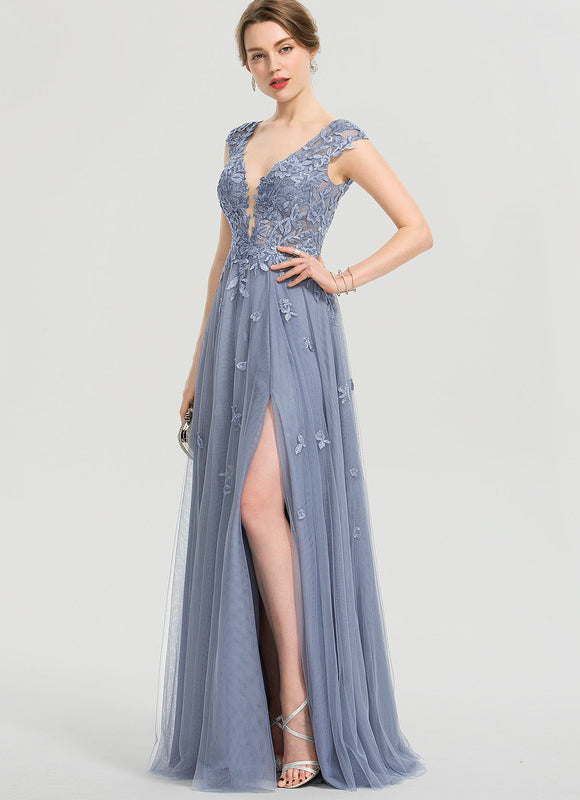 Robe Trapèze Élégance Grise Tulle - gallery 5