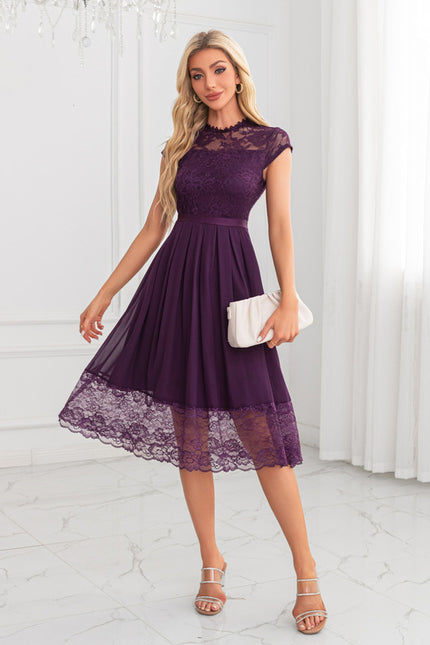 Robe Trapèze Violet Éthéré - gallery 6